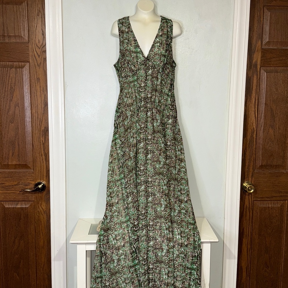 Derek Lam for Design Nation Printed Sleeveless Maxi Dress NWT Armadillo Parrot M